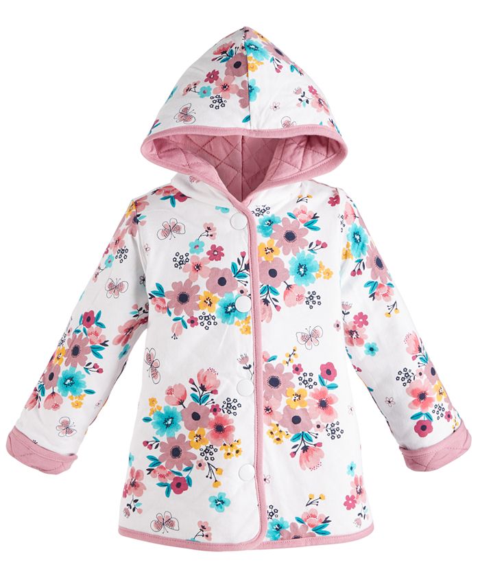First Impressions Baby Girls Cotton Quilted Reversible Jacket, Created