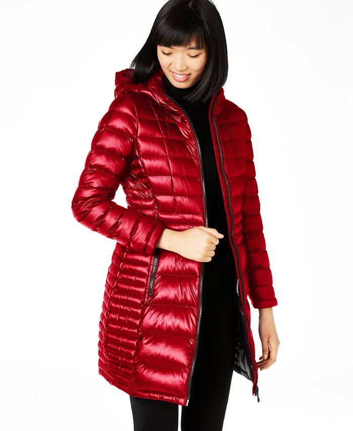 Calvin Klein Hooded Packable Puffer Coat, Created for Macy's - Macy's