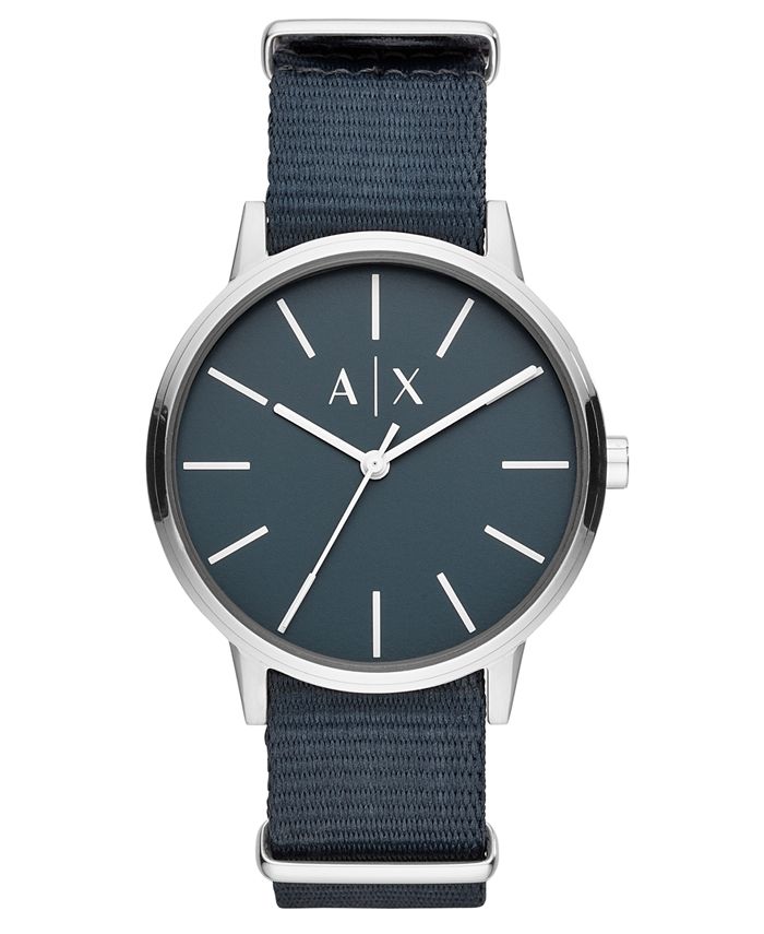 A|X Armani Exchange Men's Cayde Blue Nylon Strap Watch 42mm & Reviews -  Macy's