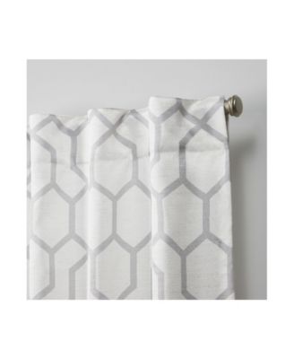 Hexa Geometric Print Hidden Tab Top Curtain Panel Pair, 54" X 96"