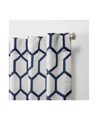 Hexa Geometric Print Hidden Tab Top Curtain Panel Pair, 54" X 96"