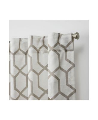 Hexa Geometric Print Hidden Tab Top Curtain Panel Pair, 54" X 96"