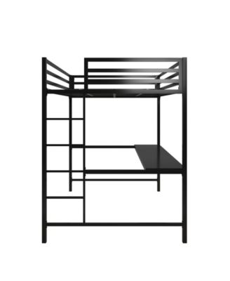 Mason Metal Full Loft Bed with Desk
