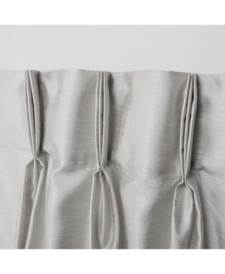 Curtains Chateau Striped Faux Silk Pinch Pleat Curtain Panel Pair, 27" x 96"