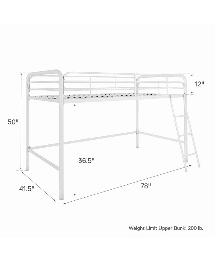 EveryRoom Cora Junior Metal Loft Bed - Macy's