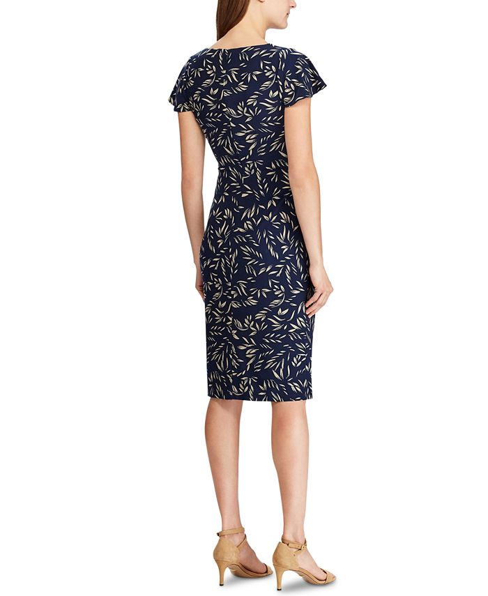 Lauren Ralph Lauren Petite Botanical-Print Short-Sleeve Jersey Dress ...