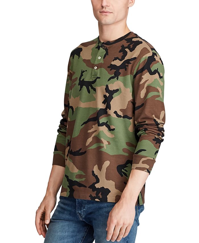 Polo Ralph Lauren Men's Featherweight Camouflage Henley Shirt & Reviews - T- Shirts - Men - Macy's