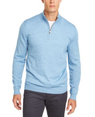 Club Room Men's Quarter-Zip Merino Wool Blend Sweater, Created for Macy ...