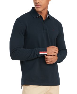 old rose long sleeve polo