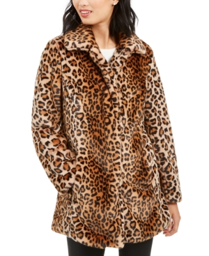 Anne Klein Leopard-print Faux-fur Coat | ModeSens