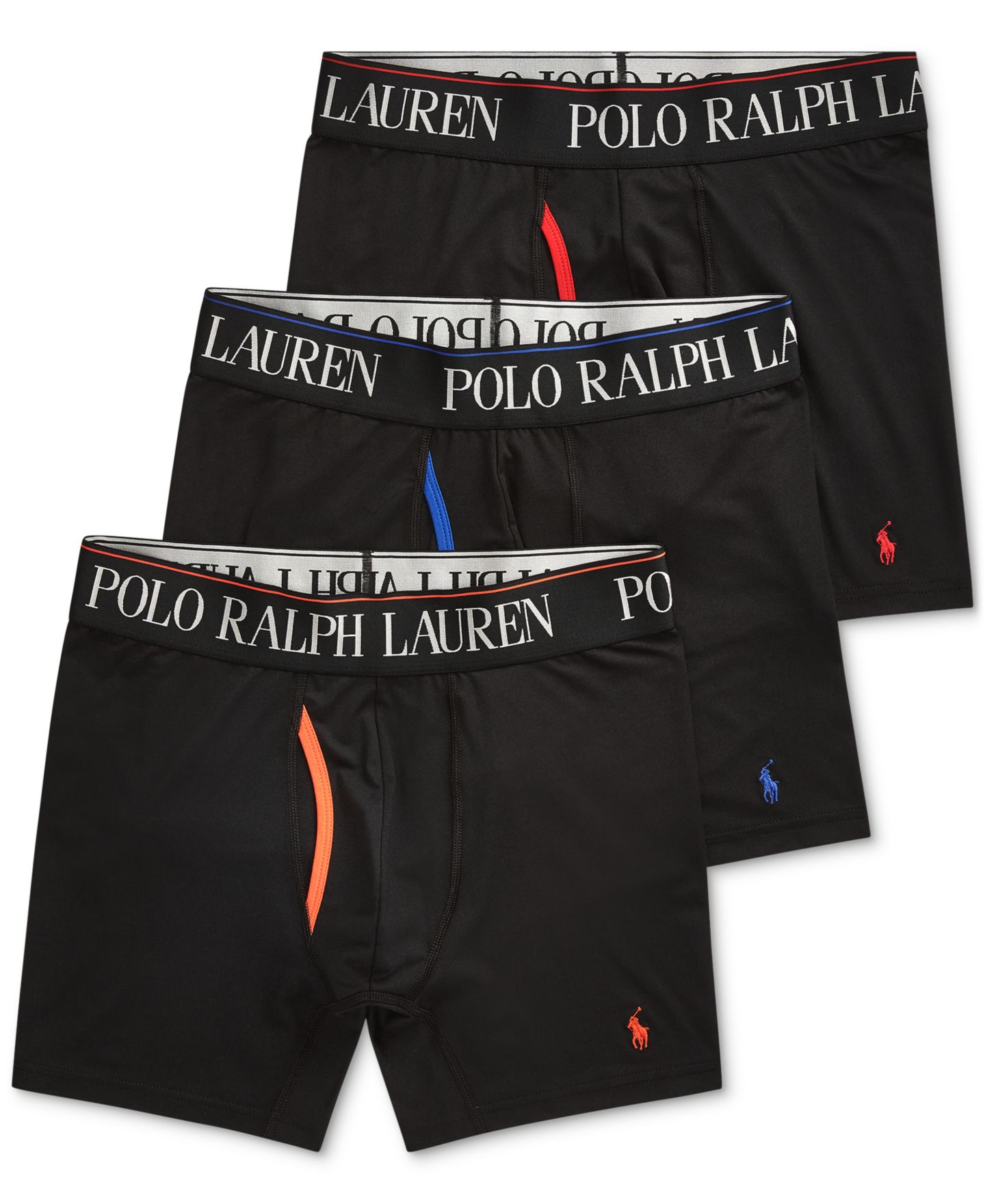 Трусы-боксеры Flex для мужчин, микрофибра, 3 шт. — Polo Ralph Lauren, цвет: Чёрный — фото 1