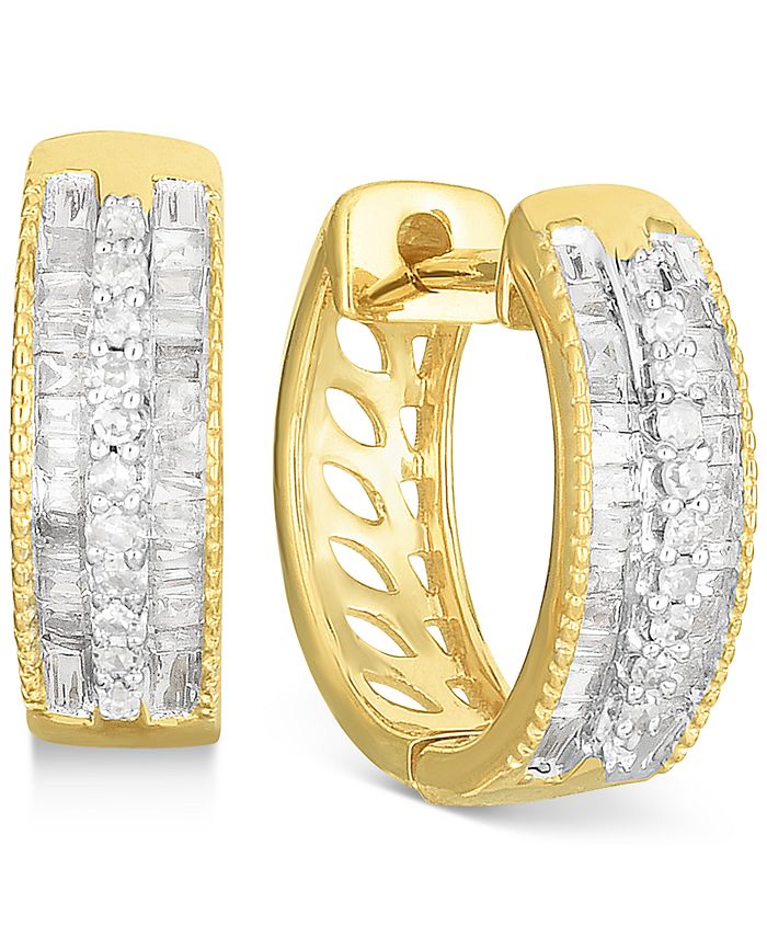 Macy's diamond hoop earrings clearance