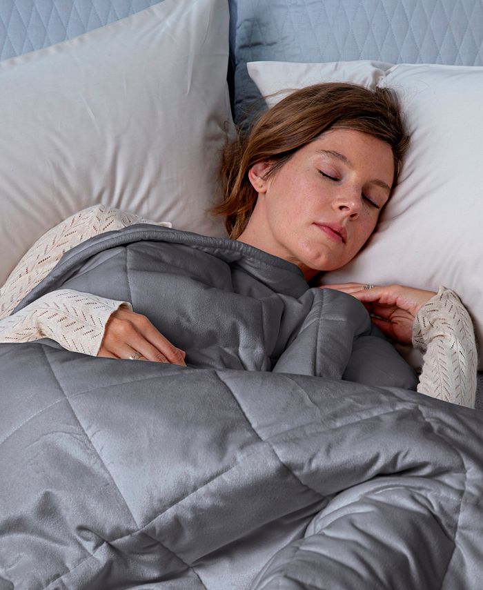 Sealy Quilted Plush Weighted Blanket, 12.2lbs Macy's