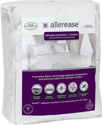 AllerEase Ultimate Mattress Protector - Queen Size, White, 100% Cotton