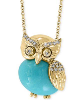 turquoise owl pendant