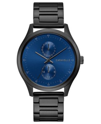 Caravelle - Men's Black Stainless Steel Bracelet Watch 41mm