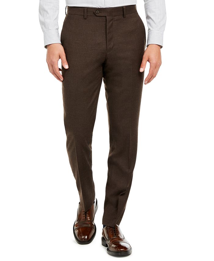 Bar III Men's Slim-Fit Brown Textured Suit Separate Pants, Created for ...