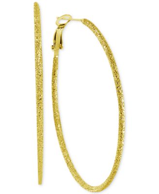 Essentials - Textured Omega Hoop Earrings