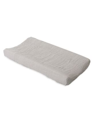 Little Unicorn - Grey Stripe Cotton Muslin Changing Pad Cover