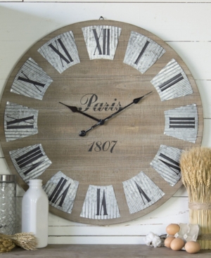 Vip Home & Garden Wood Round Clock In Brown