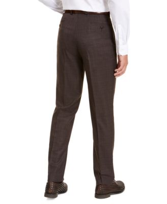 Sean John Men's Classic-Fit Stretch Brown Neat Suit Separate Pants - Macy's