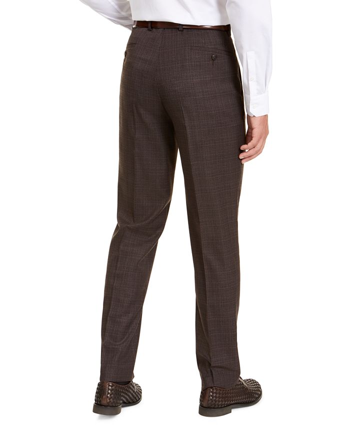 Sean John Men's Classic-Fit Stretch Brown Neat Suit Separate Pants - Macy's