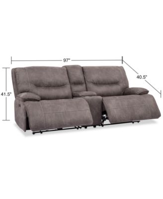 Furniture CLOSEOUT! Felyx 97" 3-Pc. Fabric Power Reclining Sofa With 2 Power Recliners, Power Headrests, Console And USB Power Outlet