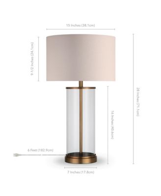 Rowan Table Lamp In Glass And Antique Brass