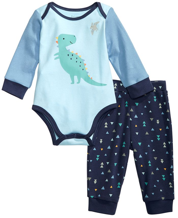 First Impressions Baby Boys 2-Pc. Cotton Dinosaur Bodysuit & Pants Set ...
