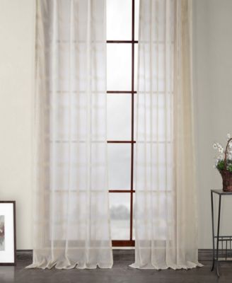 Polaris Geometric Patterned Faux Linen Sheer Curtain