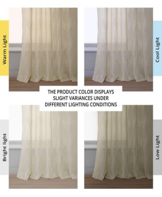 Sirius Striped Patterned Faux Linen Sheer Curtain