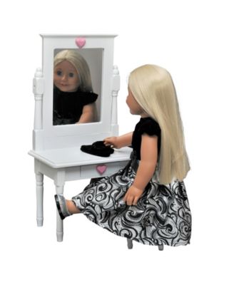 The Queen's Treasures - TTVT,  White Wooden Vanity Table Desk and Stool