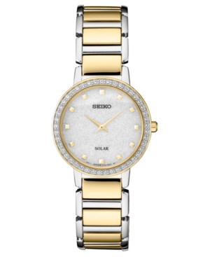 image of Seiko Women-s Solar Two-Tone Stainless Steel Bracelet Watch 30.3mm