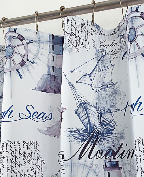 Rt Designers Collection Classic Maritime Printed Shower Curtain