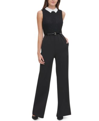 tommy hilfiger scuba crepe jumpsuit