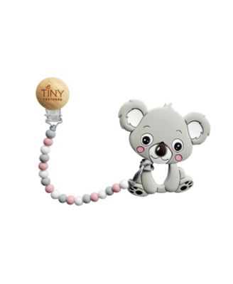 Tiny Teethers Designs 3 Stories Trading Tiny Teethers Infant 3 Piece Silicone And Beech Wood Teething Gift Set, Koala