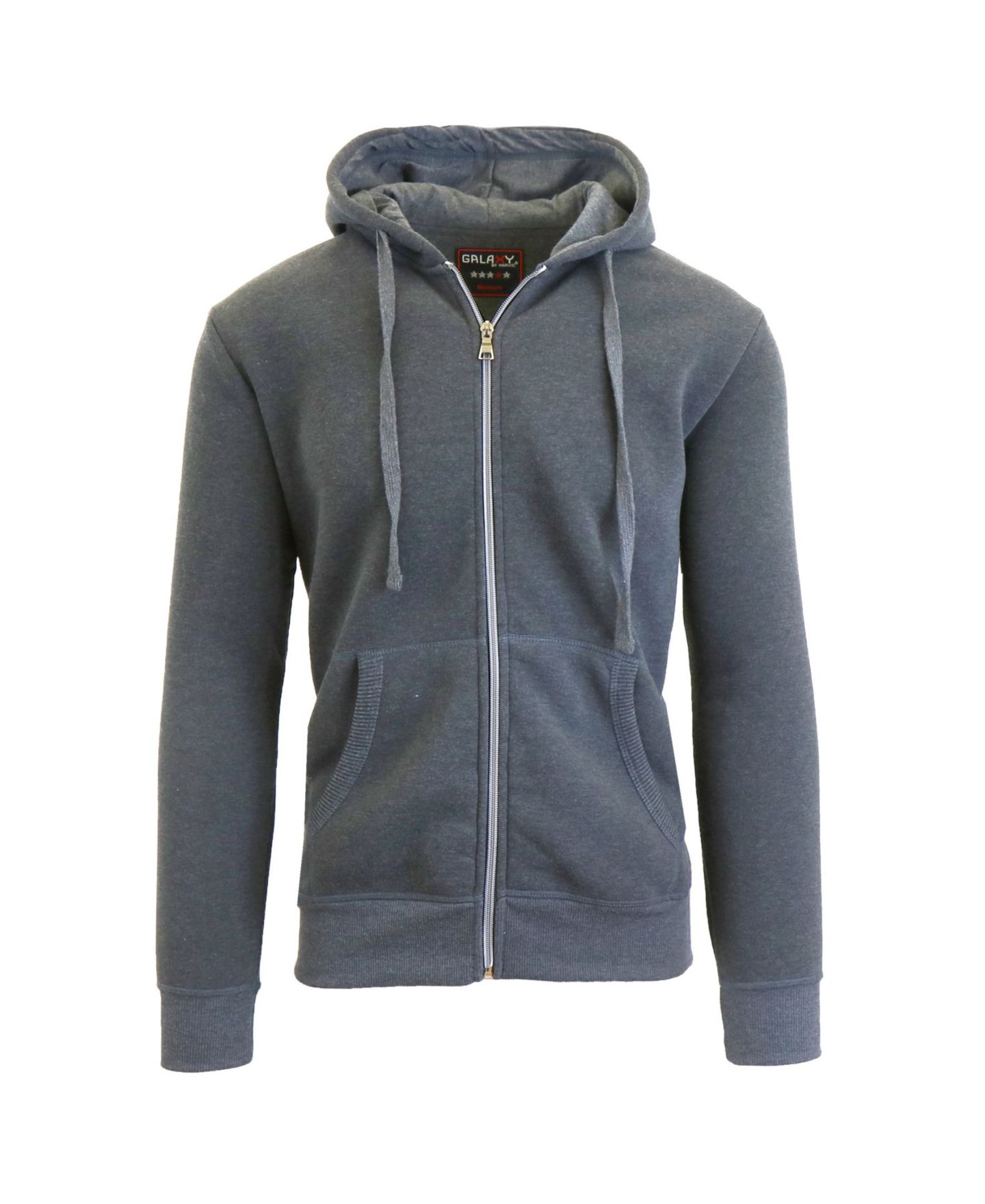 Мужское худи Galaxy By Harvic Full Zip Fleece Hooded, цвет: Чёрный — фото 3
