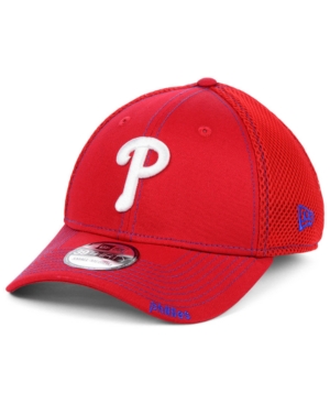 Shop New Era Philadelphia Phillies Core Neo 39thirty Stretch Fitted Cap In Red