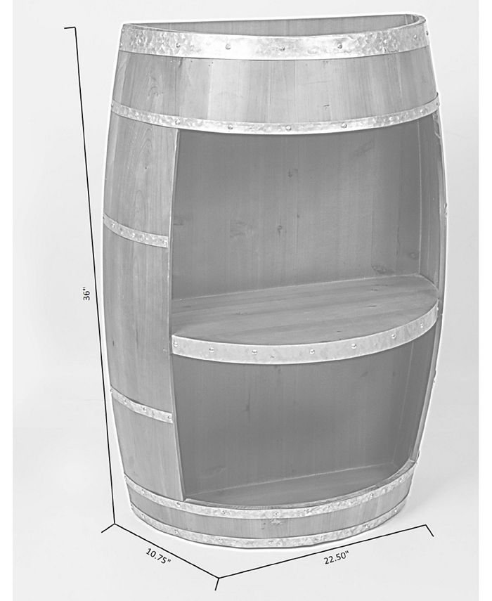 Vintiquewise Rustic Wooden Wine Barrel Bar Storage Rack, Industrial