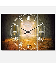 French Country 3 Panels Metal Wall Clock
