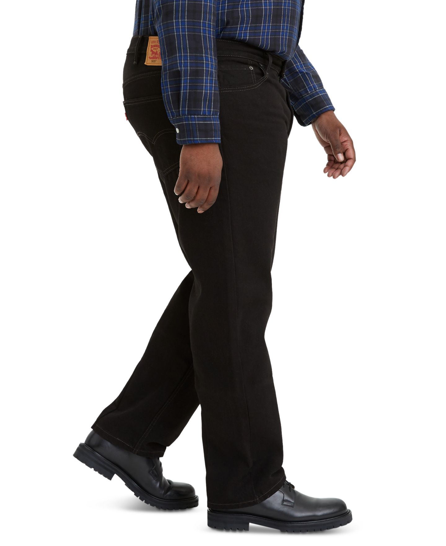 Мужские джинсы Levi's Big & Tall 505™ Original-Fit Non-Stretch, цвет: Чёрный — фото 3