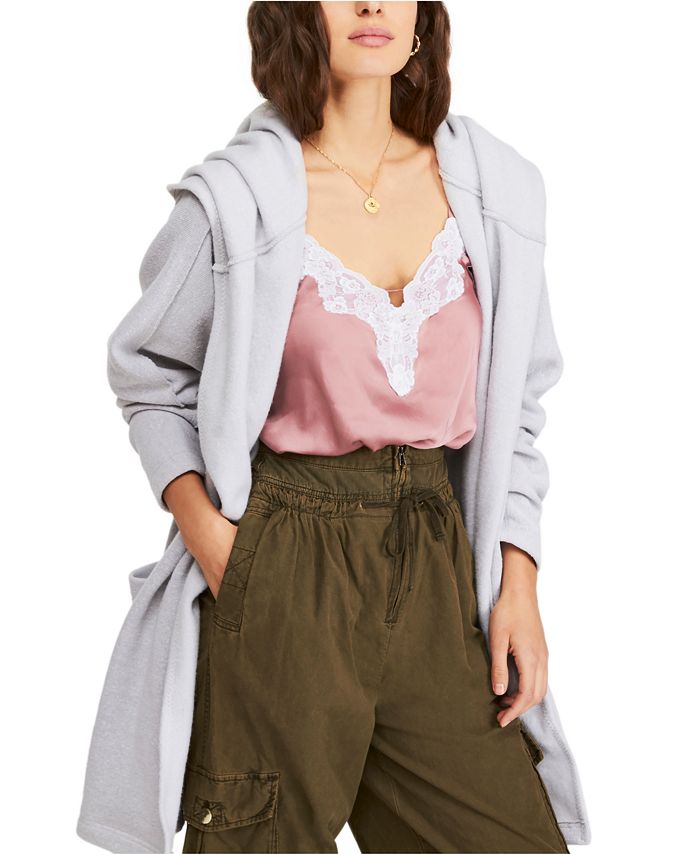 Free people hooded cardigan sale