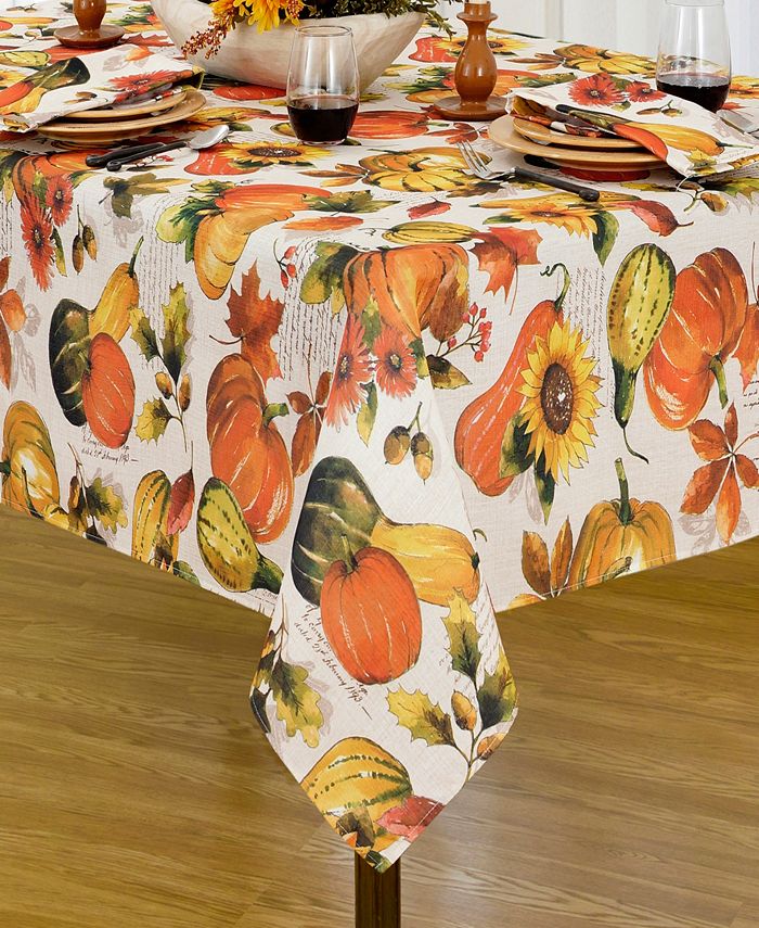 Elrene - Grateful Season Fall Printed Tablecloth, 52"x70"