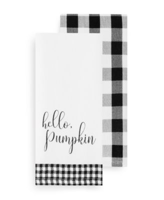 Hello Pumpkin and Check Kitchen Towel Set