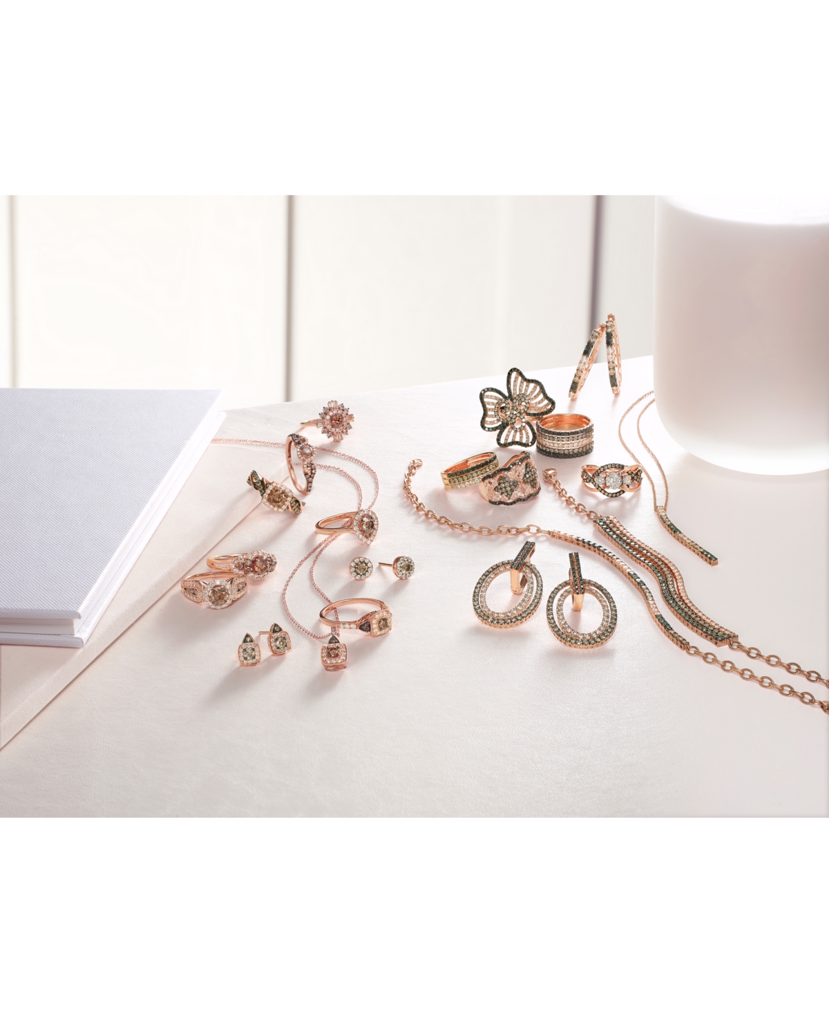 Le Vian Chocolate Diamonds (5/8 ct. t.w.) & Nude Diamonds (1/2 ct. t.w.) Statement Ring in 14k& 14k White Gold - Rose Gold