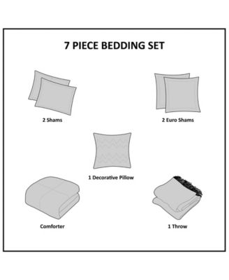 Zennia Seersucker 7-Pc. Comforter Set, Full/Queen