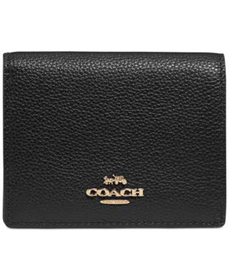 COACH Pebbled Leather Snap Wallet - Macy's