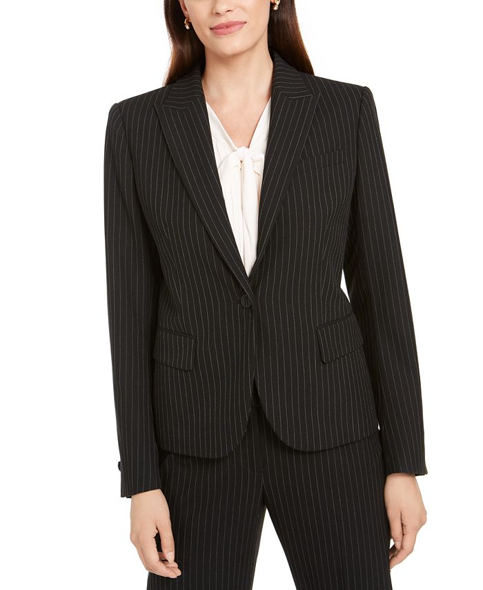 Anne Klein Pinstriped OneButton Blazer Macy's