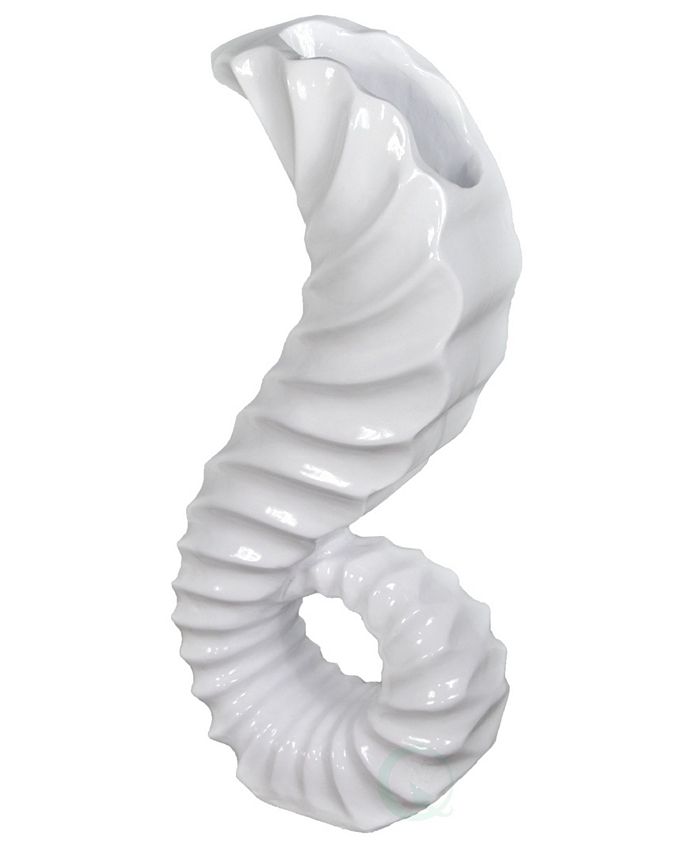 Uniquewise Tall Floor Vase for Home Decor, White Horn Floor Vase, 32