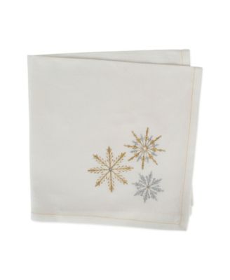 Sparkle Snowflakes Embroidered Napkin, Set of 6